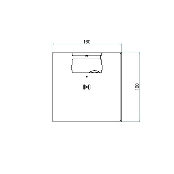 Produktbild UBD 167 001  -  Unterflur-Bodendose UBD 160 small inkl. belegtem Deckel aus 4mm SVZ, ohne Schutzkante mit Ausschnitt